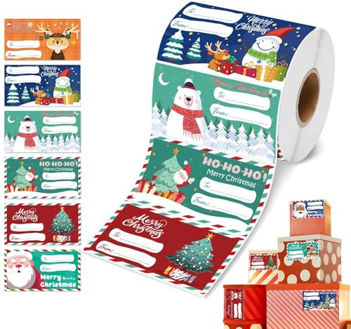 Weihnachtsgeschenketiketten,240pcs Christmas Gifts Tags & Wrapping Paper Set,weihnachten Geschenkverpackungsname Labels, Tags Stickers,Dekorative Sticker Für Geschenke-B