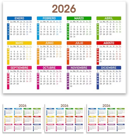 Kalender 2026 | Kühlschrank mit Magnet | Größe 20 x 15 cm | bunter Jahresplaner mit nummerierten Wochen | Organizer für Aufgaben, Urlaub und Events | (2026, Deutsch)