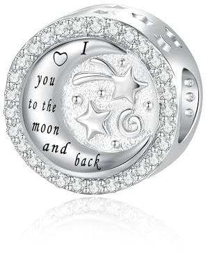 Alstiva Familie Freundschaft Liebe 925 Sterling Silber 5A Zirkonia Charm Anhänger für Armband Charm Bead Pendant für Europäische Armbänder Halsketten Schmuck Geschenk für Damen Frauen