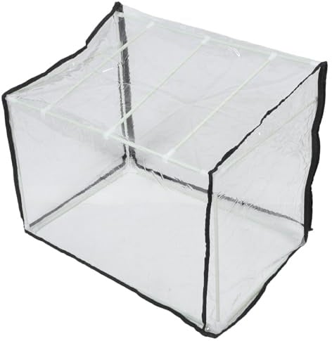 Mikikit Mini Serrage de Jardin Portable 60x40x40 Cm en Fibre avec Toit Plat Transparent, Protection Hivernale Anti-Gel pour Fleurs et Légumes, Tente à Plantes Résistante aux Intempéries,