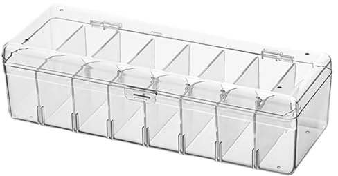 Uanqfegy Scatola porta carte collezionabili Scatola porta carte in plastica di capacità con divisori rimovibili e coperchio giochi da tavolo portatile 10, 2 x 3, 7 x 3 pollici