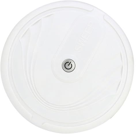 Milisten Robot Balayeur Intelligent Blanc 1pc pour Maison, Nettoyage Silencieux des Poils et Poussières, Aspirateur Automatique Compact pour Sols Durs et Tapis