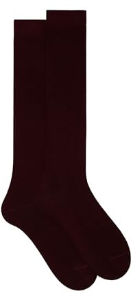 Calze lunghe uomo cotone bordò tinta unita