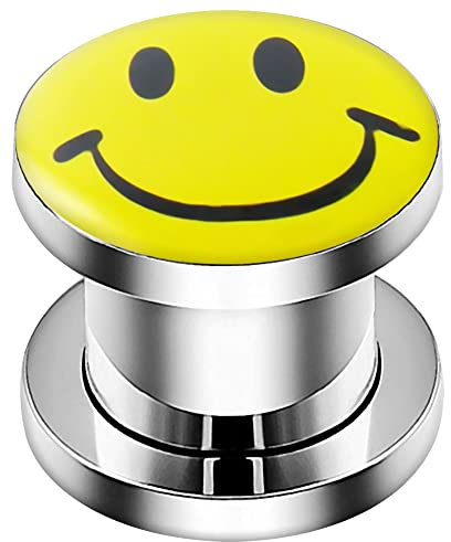 Monster Piercing 15/16''- 24MM Smiley Face Logo 316L chirurgische Stahlschraube Fit Gauge Fleisch Tunnel Ohrenpiercing