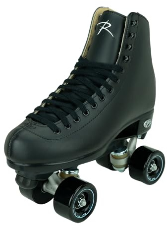 Riedell Boost Indoor Quad Roller Skates for Men and Women, Black - 9