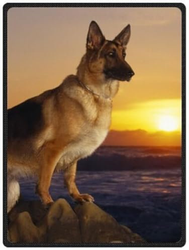 YISUMEI - 150 x 200 cm Decke - Netter Haustier Schäferhund Hund Fleecedecke,Kaschmir-Gefühl Kuscheldecke Geeignet für Bett oder Sofa