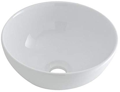 Milano Irwell Modern White Ceramic Round Countertop Bathroom Basin Sink - 320mm