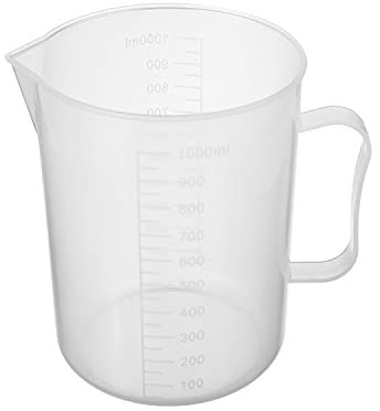 Othmro 1000ml Plastic Measuring Cup, Graduated Beaker Plastic Large Measuring Jug with Handle for Baking Cooking Kitchen Lab Measure Tool 2pcs