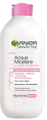 GARNIER Acqua Micellare + Latte Idratante Micellare Per Pelli Secche, Strucca, Deterge E Idrata, 400 Millilitro