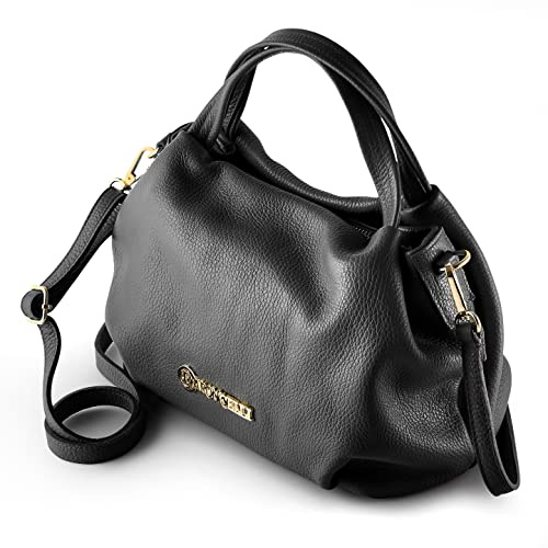 Baroncelli Italian Leather Purse for Women Genuine Soft Leather Medium Size Shoulder Crossbody Bag Made in Italy