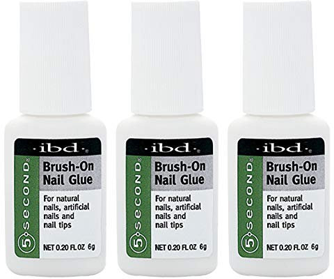 5 Second Brush-On Nail Glue 6 g, For Nail Tips, Full Cover Nails, And For Repairing Of Cracked, Split Natural Nails, 3 Packs