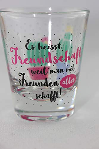 Sheepworld - 46793 - Schnapsglas, Glas, Es heisst Freundschaft weil man mit Freunden alles schafft!, 6cm