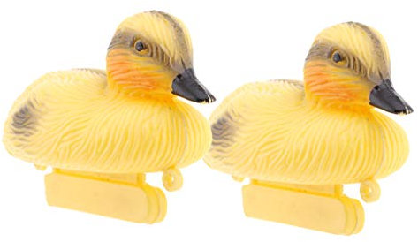 Fenteer 2Pack Plastic Baby Duck Floating Decoy Gelbe Outdoor Gartenteich Ornament