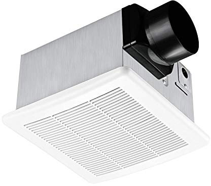 Tech Drive Very-Quiet Bathroom Ventilation and Exhaust Fan 90 CFM 1.5 Sone, Ceiling Mounted Fan,White Plastic Grille