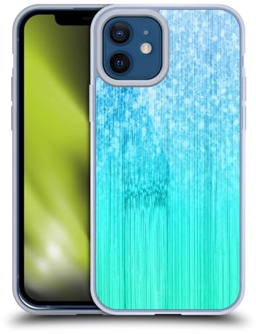 Head Case Designs Offizielle PLdesign Blau Gruen Glitzer Bamboo Gelhülle [Militärischer Schutzgrad] Kompatibel Mit Apple iPhone 12 / iPhone 12 Pro Und Kompatibel Mit MagSafe