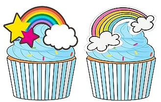 24 Rainbow Cupcake Toppers Edible Fairy Rice Paper Cake Decorations Birthday Party