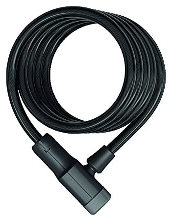 ABUS Spiralkabelschloss Primo 5510K/180 - mit SR-Halterung - Fahrradschloss aus 10 mm starkem Spiralkabel - ABUS-Sicherheitslevel 3 - 180 cm - Schwarz