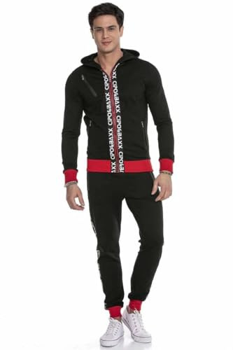 Cipo & Baxx Herren Jogginganzug Series – Zweiteiliges Set aus Kapuzenjacke und Jogginghose mit sportlichem Design und hohem für Alltag und Freizeit