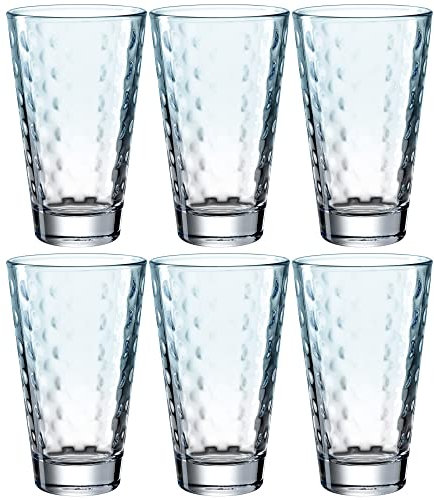 LEONARDO HOME 025901 Trinkglas OPTIC 6er-Set 300 ml mint, Glas, Türkis