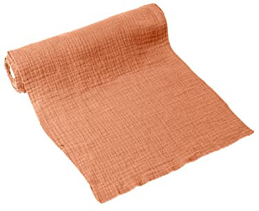 Artifetes Chemin de Table Gaze de Coton Terracotta Vieux Rose 30 cm x 3 m