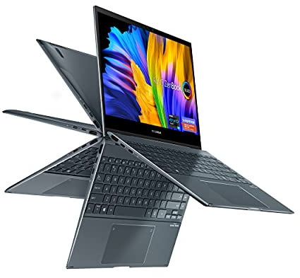 ASUS ZenBook Flip 13 OLED Ultra Slim Convertible Laptop 13.3 Inch Touch Display Intel Evo Platform Core i5-1135G7, 8GB RAM, 512GB SSD, Windows 11 Home, AI Noise Cancellation, Pine Grey UX363EA-DH52T