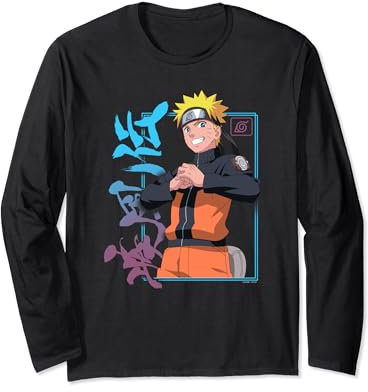 Naruto Shippuden Naruto Kanji Cadre Manche Longue