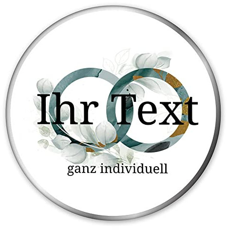 STEMPEL-FABRIK – personalisierbare runde Dose mit Name oder Wunschtext – Aquarell Motiv mit grünen Ringen – bedruckte Geschenkdose – ideale Keksdose, Metalldose, Plätzchendose