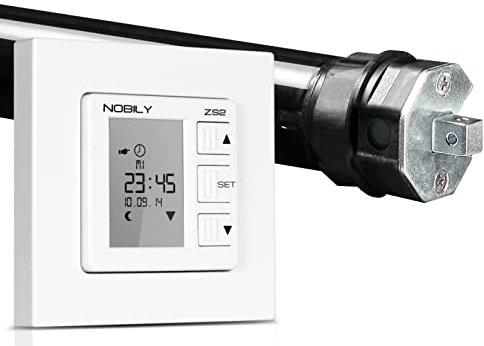 NOBILY Profi-Set Rollladenmotor PE4 13/14-40 mit elektronischer Endabschaltung inkl. NOBILY Rollladen Zeitschaltuhr ZS2 ultraweiß