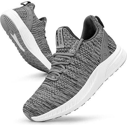 Feethit Femme Chaussures de Sport Running Air Respirant Chaussures de Course Légères Basket Fitness Gym Jogging Outdoor 36 Gris
