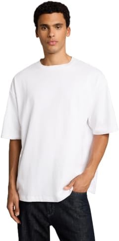 TOM TAILOR Denim Herren Oversize Basic T-Shirt 20000 - White XL