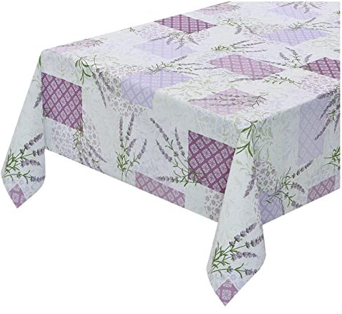 emmevi Tovaglia Cucina Antimacchia Lavanda Plastificata Effetto Tessuto Su Misura Mod.POESIA 140x140 DIS_27