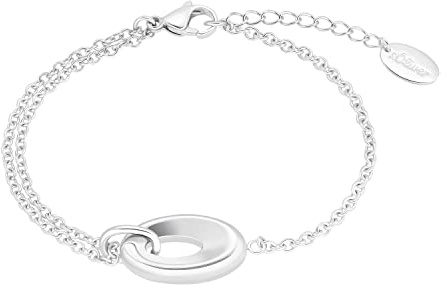 s.Oliver Armband Edelstahl Damen Armschmuck, 17+3 cm, Silber, Kommt in Schmuck Geschenk Box, 2034831