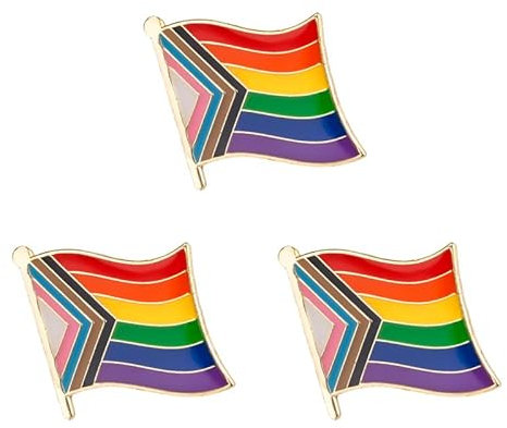 Sinwinkori Progress Pride Flag Metallabzeichen Anstecknadel Brosche 3tlg