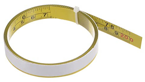 sourcing map Self Adhesive Tape Measure 80 inch/2M Double Scale Left to Right Reading Sticky Measuring Tape Steel Workbench Ruler, Yellow