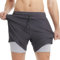 MaaMgic Homme Short de Bain 2 en 1 à séchage Rapide avec Doublure | Séchage Rapide Short de Natation décontracté Boardshorts avec Pantalon intérieur et Poche,Gris Foncé Clair,M