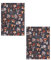 MAGMA 2er Set Geschirrtuch Pilze Digitaldruck 50x70cm Landhausstil Vintage Retro Weihnachten Baumwolle saugfähig pflegeleicht (Anthrazit)