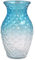 OFFIDIX Florero de cristal con cintura – Estilo moderno de celosía para decoración de mesa del hogar, sala de estar (azul transparente)