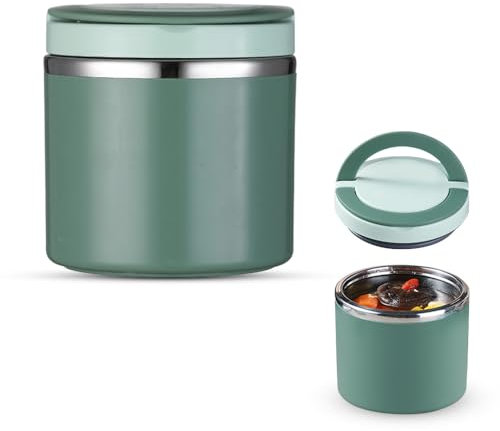 Fivtsme Boîtes Alimentaires Isothermes, 1L Boîte Alimentaire Isotherme, Boîte Isotherme Repas Chaud avec Poignée, Thermos Alimentaire Chaud, Contenant en Acier Inoxydable pour Bureau, Ecole