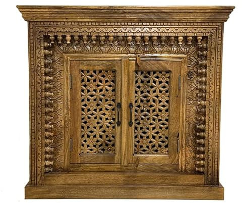 Sideboard Rena Indische Kommode aus Mangoholz mit aufwendiger Schnitzerei Orientale Einrichtung Holz Natur 100 cm