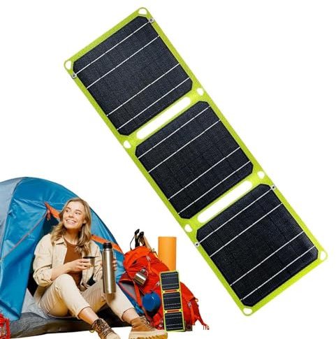 Bvizyelck Paneles solares portátiles,Paneles solares para acampar | Cargador de teléfono celular resistente al agua | Paneles solares plegables para generador portátil al aire libre, central eléctrica