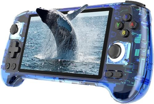 RG556 Retro Handheld Game Console Built-In 4000+Games, 8+128G+128G 5.48-Inch AMOLED Screen Video Player Handheld Gaming Console for Adults Kids, Support WiFi Bluetooth
