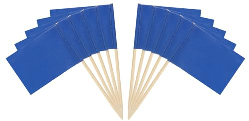 PATIKIL Fahnen-Zahnstocher 100 Stück Bunte Käsemarker Blau | Farbige Zahnstocher zur Beschriftung von Kuchen, Cupcakes, Sandwiches, Vorspeisen und Cocktails