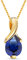 MIORE Schmuck, Saphir Edelsteinkette mit Kettenanhänger Gold 14K 585, Halskette Damen Silber 925, Panzerkette Silberkette 45 cm lang, vergoldete Kette, Kette Damen
