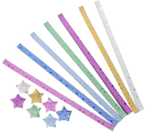 ULDIGI 140stücke Origami-stern-papierstreifen Farbiges Papier Zum Falten Diy-bastelpapier Sterne-papierstreifen Für Bastelprojekte