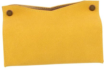 Anneome 1stück Pu Taschentuchbox Eleganter Tissue Spender Für Zuhause Büro Und Auto Praktische Aufbewahrungslösung Leicht Zu Reinigen Stilvolles Design Gelber Farbe
