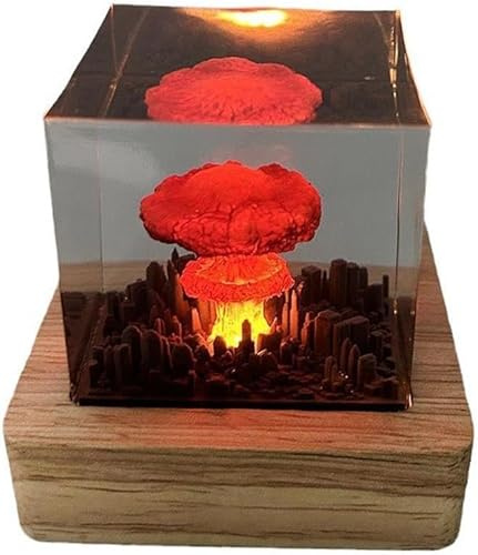 Atombomben-Explosionslampe, Atombomben-Modell, Atmosphäre-Lampe, Dekoration, 3D-Pilzwolke, Harz-Nachtlicht, nukleare Explosionsbombe, Pilzwolke, dekoratives Geschenk für Kinder und Erwachsene