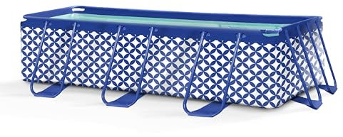 Swim Essentials | Piscina de Montaje Azul Oscura/Blanca 400x200x100 cm