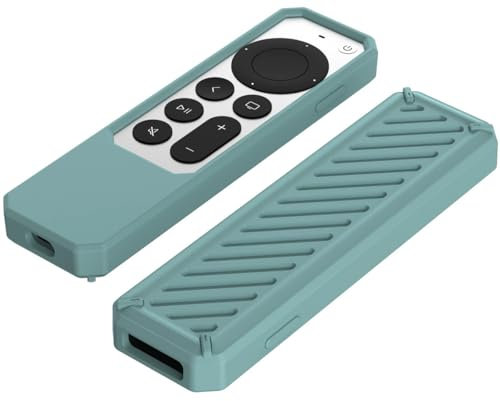 LIUZIHAN Cover Compatibile con Apple TV 4K 2021, AntiGraffio, Custodia in Silicone TPU, Protective Cover Case Compatibile con Apple TV 4K 2021 Telecomandi.(Verde)