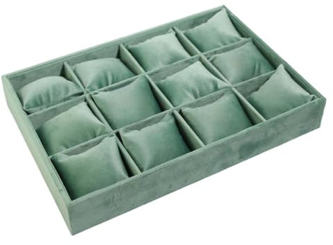 Uqezagpa Samt-Schmuck-Organizer, elegantes Schmucktablett, Plüsch-Textur, geeignet für Ringe und Halsketten, Armreifen