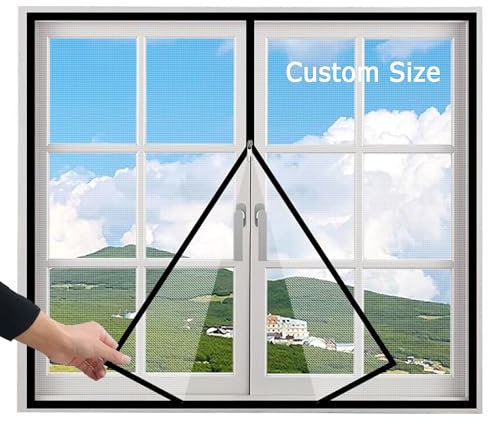 Custom Size Cat Window Safety Net, Window Guard Net Cat Protection Window Mesh, Self-Adhesive Cat Safety Net for Balcony, Anti-Mosquito Insect Fly Screen Netting